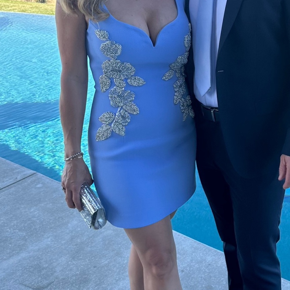 Rebecca Vallance Juliana embellished crêpe minidress for sale.